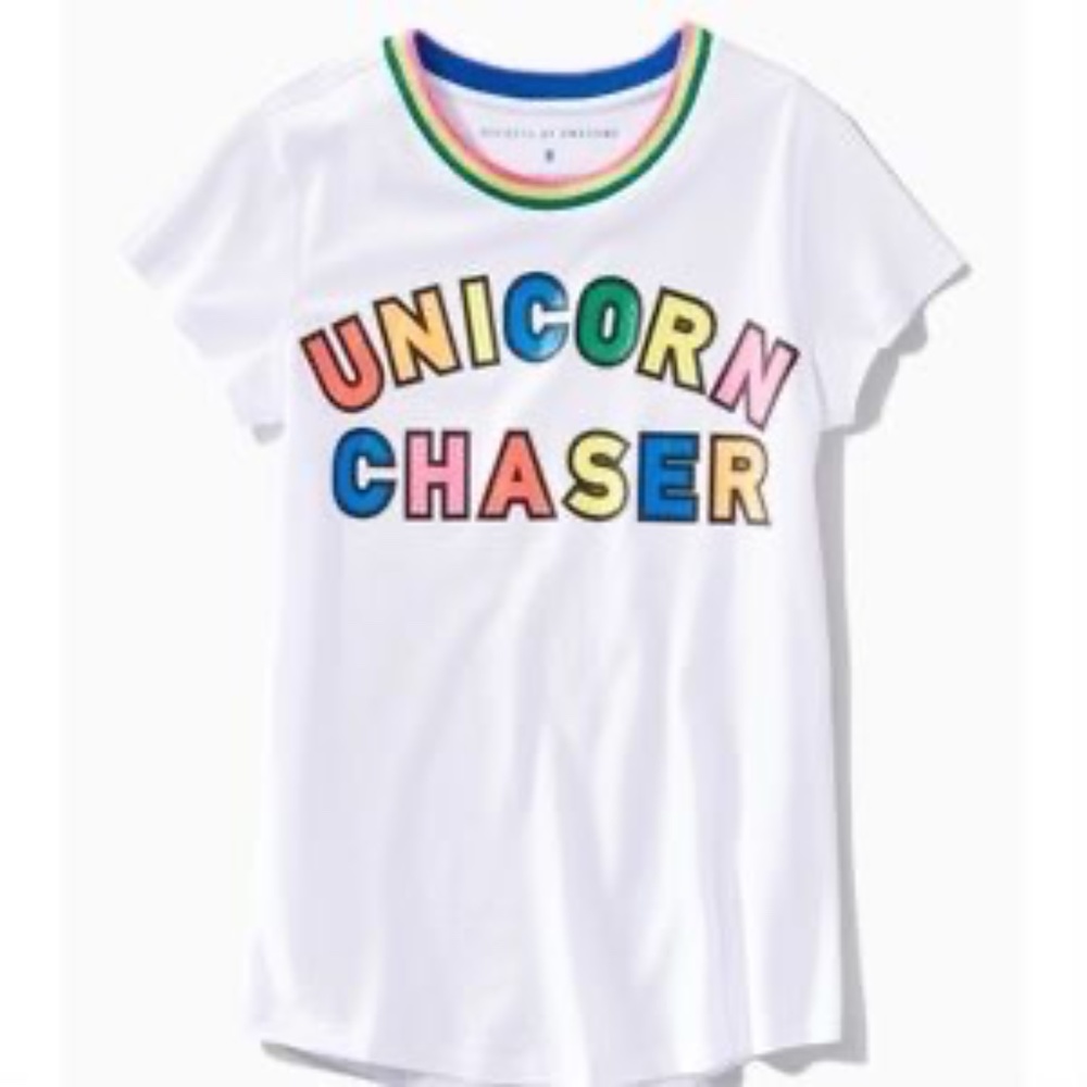 RARE - Adorable Rockets of Awesome “UNICORN CHASER”  girls T-shirt ADORBS!!